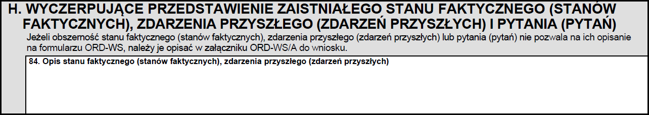 Wyczerpujące przedstawienie zaistniałego stanu faktycznego